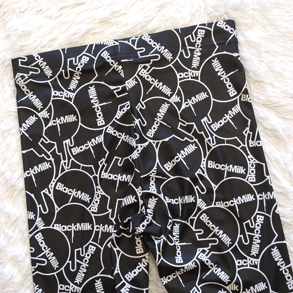Blackmilk Sticker Print HWMF Black & White Logo High Waist Leggings Size Large - Picture 8 of 14